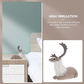 FOMIYES Christmas Reindeer Figurine Elk Statue Fairy Garden Sculpture Christmas Table Decoration Forest Animals Toy Figure Car Interior Decoration Ornaments 15.5cm Grey