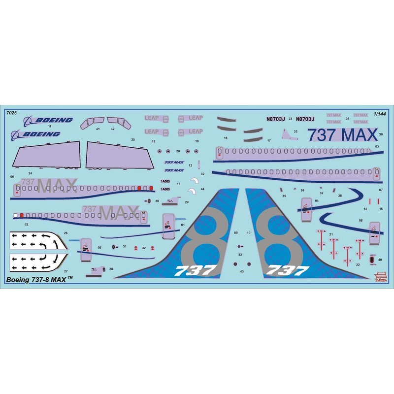 ZVEZDA 500787026 - 1:144 Boeing 737-8 MAX, Modellbau, Bausatz, Standmodellbau,