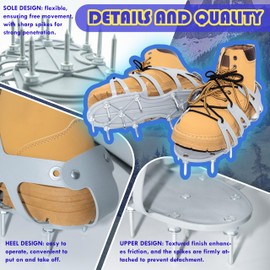 SCHEBLER Lawn Aerator Shoes with Spiked Design &Adjustable Wrap Around Lacing,Gardening Tools,Grass Aeration Spikes Tools,Grey