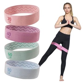 Chamgeco Fabric Resistance Bands for Working Out, 4PCS Booty Bands for Women Men Exercise Bands Resistance Bands for Legs and Butt Yoga Pilates Rehab, Fitness Elastic Bands Hip Thigh Glute Bands Set
