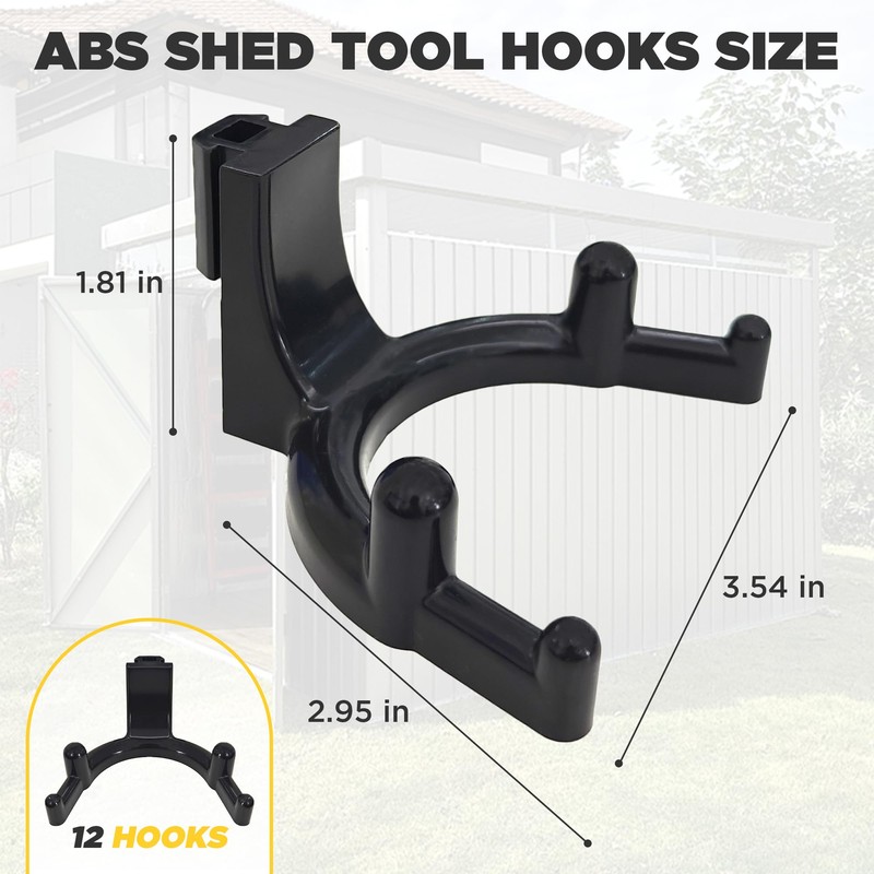 LITGURU Tool Hook for Lifetime Shed Accessories: 12 Pcs ABS