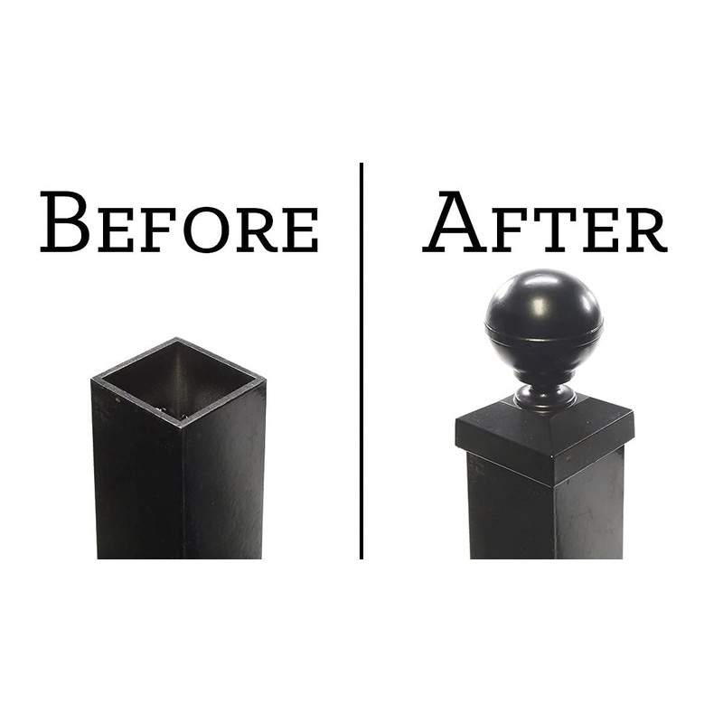 Plum Fittings 2" x 2" Square Black Aluminum Ball Post