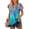 onlypuff Short Sleeve Summer Shirts 2024 Women V Neck Tunic