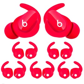 Ear Hooks Compatible for Beats Studio Buds and Studio Buds + /(Plus), [5 Pairs] Anti-Slip Ear Cover Silicone, Replacement Ear Tips Holder for Earbuds Accessories, [NOT Fit in Case], Red