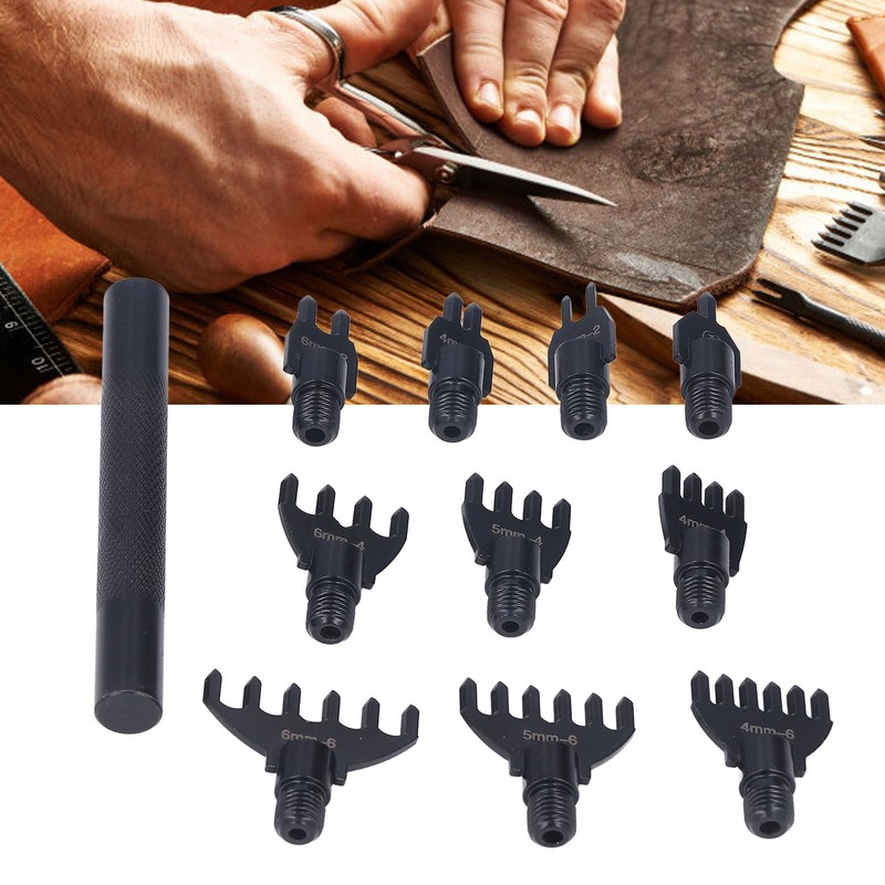 Leather Hole Punch 10 Punch Tips High Carbon Steel Wear