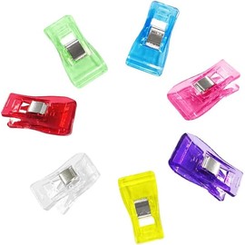 Sewing Clips, Transparent Fabric Clips, Universal Craft Quilt Hanging Large Clips Plastic Crafts 7 Colors Mixed (20)
