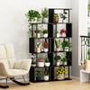 Gadroad 4-Tier Bookshelf, Narrow S-Shaped Geometric Bookcase, Wood Decorative Storage