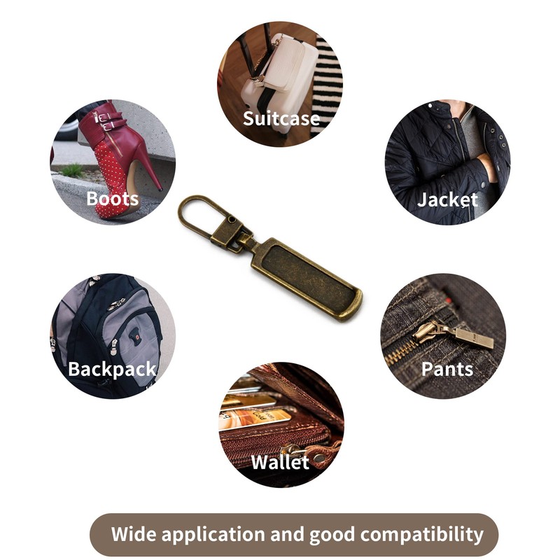 TOPASION Metal Zipper Pull Replacement for Small Holes, Detachable, Repair