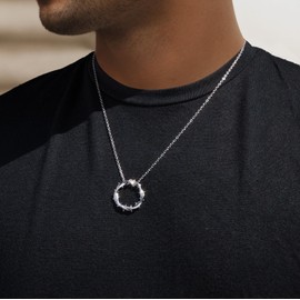 HELLOICE Crown Of Thorns with Cross Nails Pendant Iced Out Necklace for Women and Men 18K Gold Plated 5A CZ Necklace, Gold Plated, Cubic Zirconia