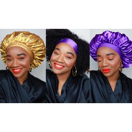 Royal Divine Services LLC - Nola Royal Queenie Satin Reversible Satin Pillowcase, Satin Bonnet, Satin Edge Scarf Bundle Set- Protect Hair from Breakage, Locks in Moisture, Prevents Dryness