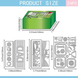 GLOBLELAND 3D Candy Drawers Paper Embossing Cutting Dies Set Dad's Box Craft Die Cutting Machine Stencils Golf Angel Metal Cutting Die Set for Card Making DIY Paper Handmade