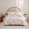 JSD 3 Piece Yellow Floral Print Comforter Set King Size,