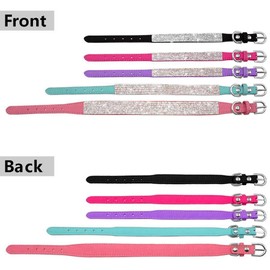 Rhinestone Dog Collar, Cute Dazzling Sparkling Soft Suede Leather Adjustable Pet Dog Cat Collar Crystal Diamond for Puppy Small Medium Large Dogs (S:27-33 cm, Pink)