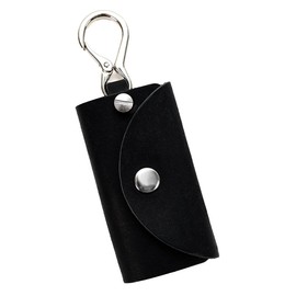 Agility affa Clevis Key Case, Smart Key, Carabiner, Sliding Type, Genuine Leather, Slim, Hanging, Men's, Women's,, Black