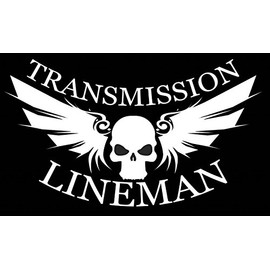 Transmission Lineman Skull Large Vinyl Decal Car Sticker Creative Fashion Laptop Accessories Approximately 10" (White)