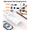 HOPOW Power Strip with 6 Outlets(2400W/10A), Power board Surge Protected(2