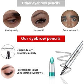 Waterproof & Sweat-Resistant Eyebrow Pencil - 4 Tip Design for Natural, Smudge-proof & Long-Lasting Eyebrows Dark Brown #02)