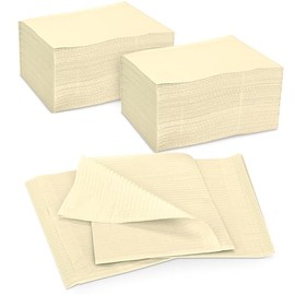 Practicon 125 Pack Cream Disposable Patient Bibs, 18" x 13", 3 Ply Waterproof Paper Bib Sheet with Poly Back, Dental, Medical, Tattoo, Nail Tray or Table Cover, 125 Pack