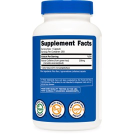 Nutricost Nutricost Natural Caffeine 200mg, 250 Vegetarian Capsules - Gluten Free, Non-GMO