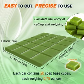 15 Ounces Glycerin Soap Base - Melt and Pour Soap Base for DIY Crafting, Easy to Cut, Vegan and Natural, Moisturizing and Gentle on Skin, Perfect for Soap Making Supplies (Tea tree,15 Ounces)