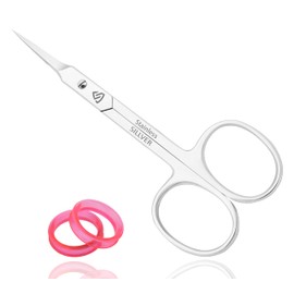Cuticle Scissors Extra Fine Curved, Super Slim Small Scissors with Precise Pointed Tip, Beard, Eyelash, Mustache, Dry Skin - Manicure Scissors