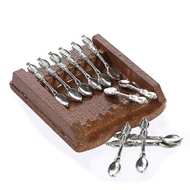 Factory Direct Craft Miniature Collectible Silver Spoon Display Case | Set of 2