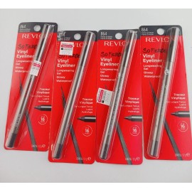 Revlon 4 PACK REVLON VINYL EYELINER SMOOTH GLIDING GEL PENCIL 864 FORCE OF STEEL