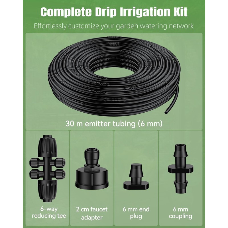 Pawfly 30 m Drip Irrigation Kit Quick-Connect Drip Irrigation System