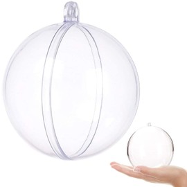 ZOUZJUN Christmas Plastic Balls Set of 5 6CM 8CM 10CM Ornaments Ornaments Transparent Hollow Spheres Decoration Storage DIY Fillable Spheres Ornaments Christmas Tree Home Decor Wedding Birthday Party