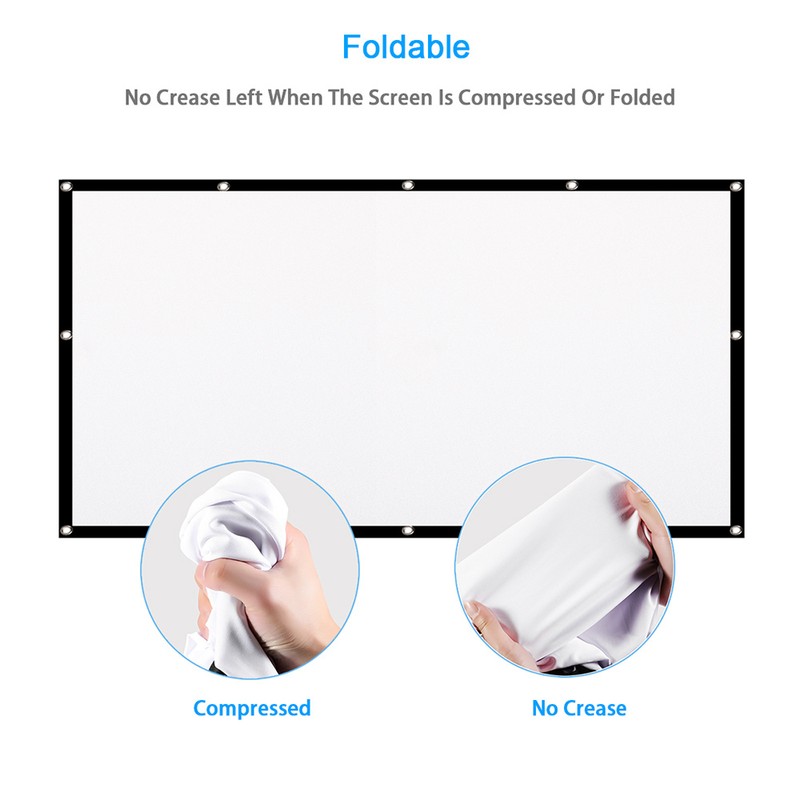 70-inch Portable HD Projector Screen 16:9 Projection Screen Foldable Thick