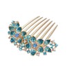 Women's Hair Comb with Inlaid Flowers and Rhinestones, Bridal Hair
