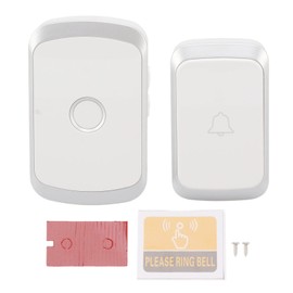 Wireless Doorbell with 36 Chimes 4 Volume Level LED Flashing Doorbell Kit for Home   Silver