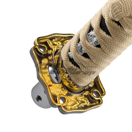 EZAUTOWRAP 10cm Gold Black Shift Knob Samurai Sword Alloy Katana with Adapter Universal