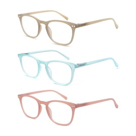 MODFANS - Gafas de lectura para hombre y mujer, con marco brillante y ligero, flexible, bisagras de resorte, elegantes con bolsa/paño