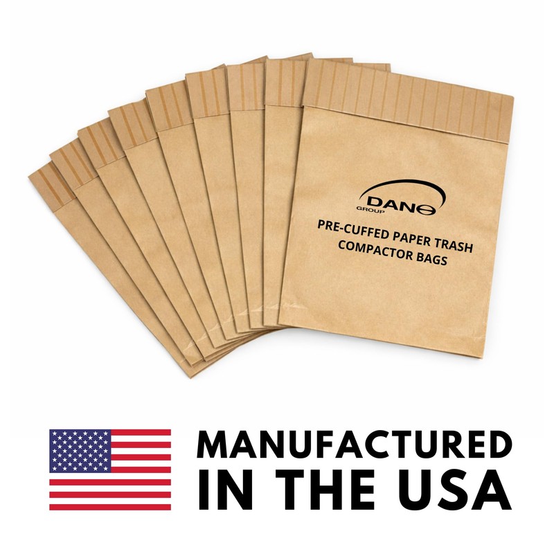 Dano Pre-Cuffed Paper Trash Compactor Bags (50 Pack) | Heavy