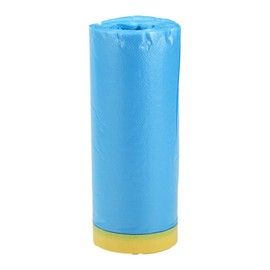HOPESPANNER Pre-Taped Masking Film Plastic Cover PE Film Masking Paper 1 Pc 2500x150cm / 82.02ftx59.06" Yellow Blue