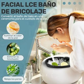 Tazón Para Baño De Hielo De La Cara, Lavabo Plegable De Silicona, Lavabo Facial de Hielo de Silicona con Agujero Colgante, Hielo para La Cara