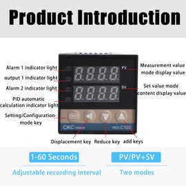 aikoolwer PID Temperature Controller Kit 0 ℃ ~ 400 ℃ Alarm REX-C100 100V to 240V Comes SSR 40DA Solid State Relay K Type Thermocouple Grounded Probe and White Heat Sink