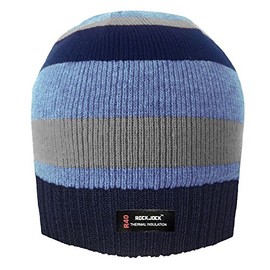ROCKJOCK R40 Boys Knitted Striped Winter Beanie HAT with R40 Advanced Thermal Insulation