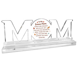 Mothers Day Gifts for Bonus Mom,Stepmom Birthday Gift Ideas,Thank You Gifts for Bonus Mom,Bonus Mom Thank You for All the Love and Support You Have Given Me Acrylic Plaque with Stand