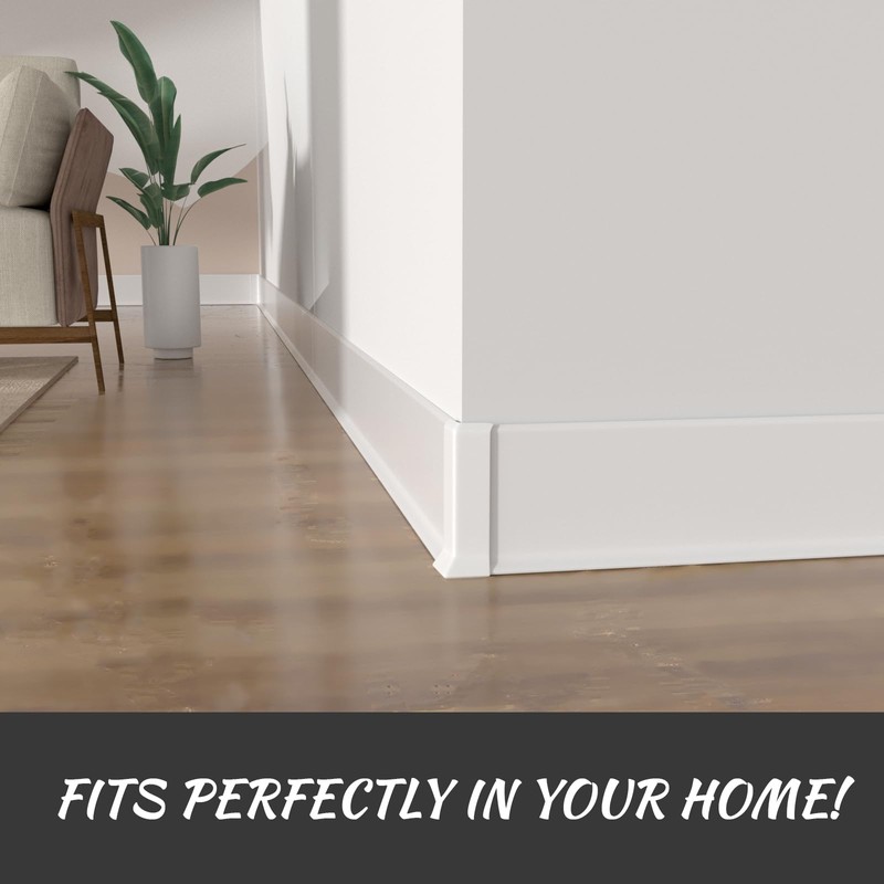 COUKIU Self Adhesive Baseboard Corner Blocks, 4inch(Width)3 Inside + 3