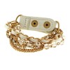 Mi Amore Gold-Tone Chain Link Multi-Strand Bracelet with Rhinestone Accents