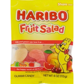 Haribo Gummi Candy Fruit Salad 4 Oz Pack Of 12