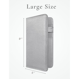 Mymazn Server Book with Zipper and Magnetic Pocket, Cute Waitress Book Server Booklet, Serving Book Fits Server Apron with High Volume Pocket, Grey