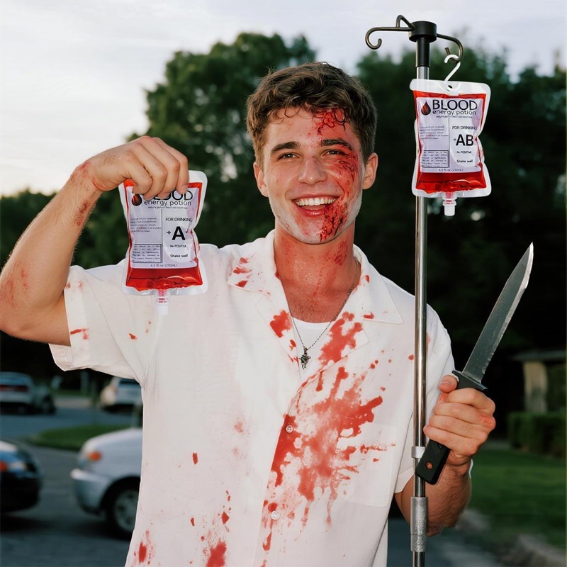 20 x Blood Bags for Drinks with Accessories,Vampire Blood Bag