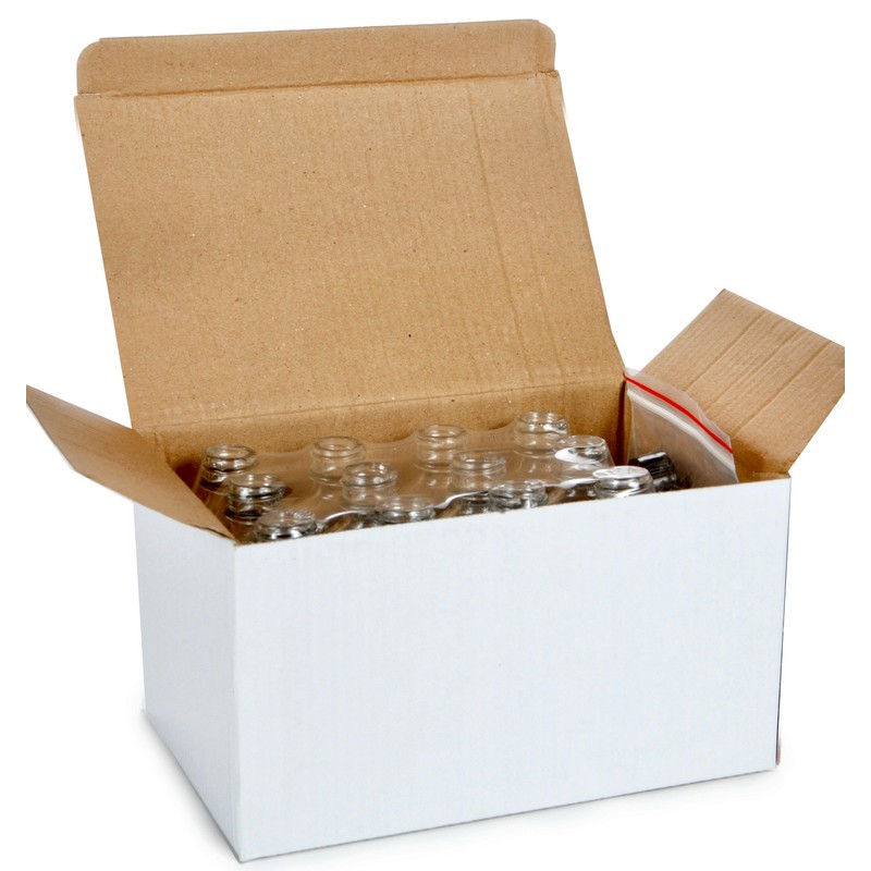 Vivaplex, 12, Clear, 2 oz Glass Bottles, with Lids