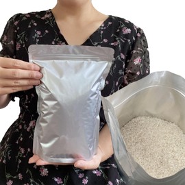 PERCUST Rice Storage Bag, 2.2 lbs (1 kg), Rice Storage Container, Aluminum Bag, Zipper Included, Zipper Included, Blackout Bag (S: Rice Bag, 20 Sheets for 2.2 lbs (1 kg)