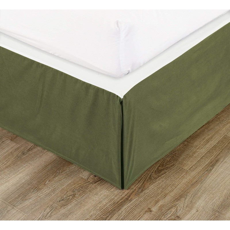 Chezmoi Collection Basic Solid Pleated Bed Skirt, 15" Drop (California