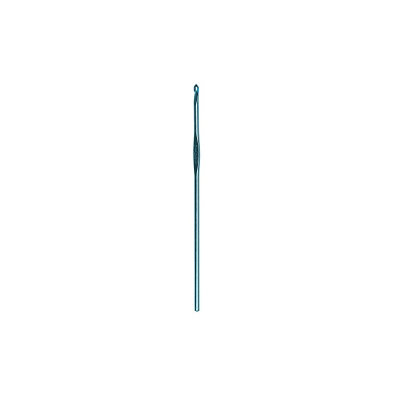 Susan Bates 5-1/2-Inch Silvalume Aluminum Crochet Hook, 3.25mm, Blue