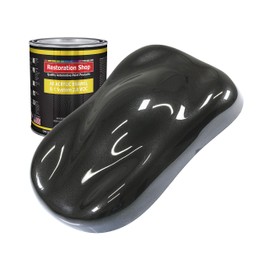 Restoration Shop - Black Metallic Acrylic Enamel Auto Paint - Quart Paint Color Only - Professional Single Stage High Gloss Automotive, Car, Truck, Equipment Coating, 2.8 VOC